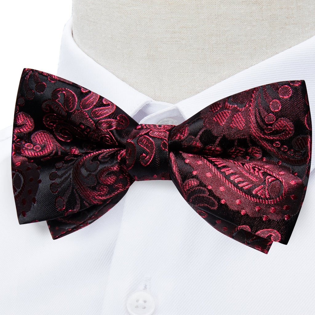 GentCrest Black Paisley Bowtie Set - Image 3