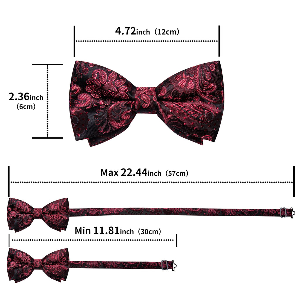 GentCrest Black Paisley Bowtie Set - Image 8