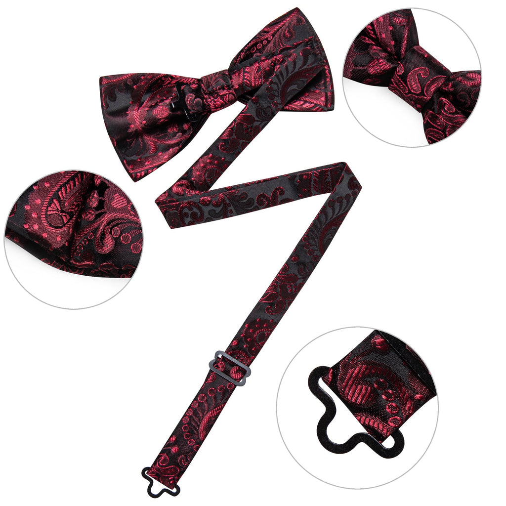 GentCrest Black Paisley Bowtie Set - Image 6