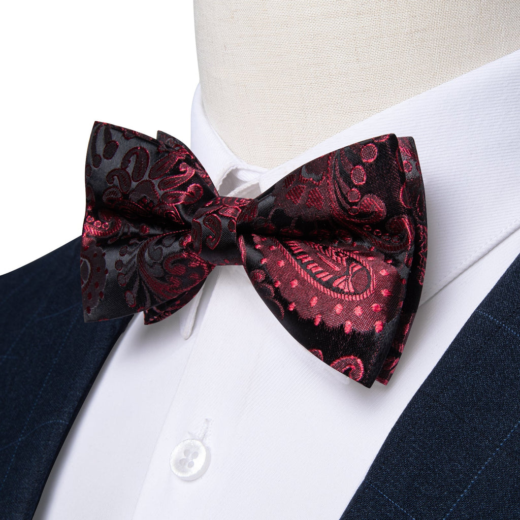 GentCrest Black Paisley Bowtie Set - Image 2