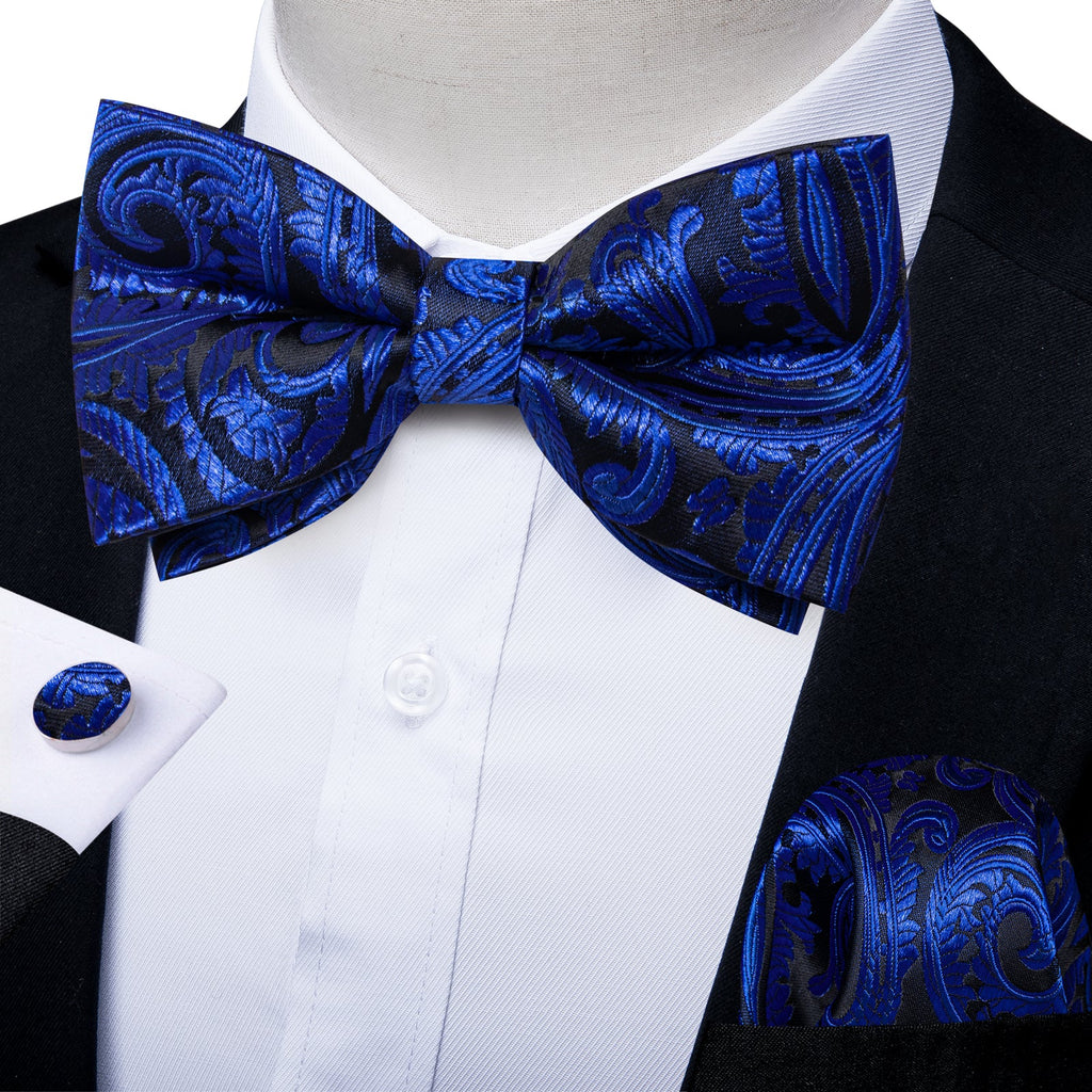 GentCrest Blue Paisley Bowtie Set - Image 1
