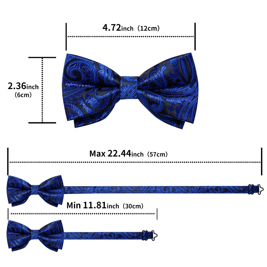 GentCrest Blue Paisley Bowtie Set - Image 3