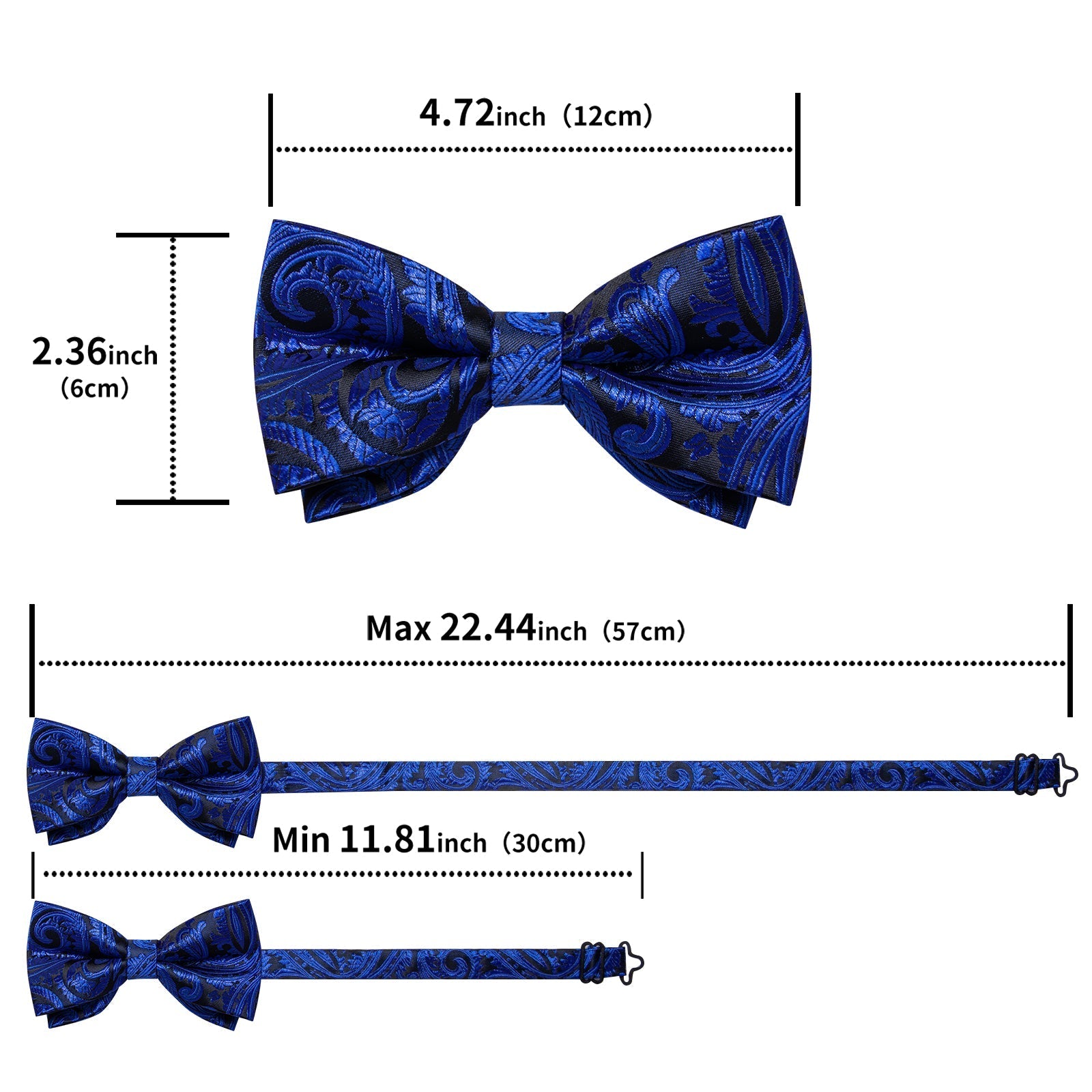GentCrest Blue Paisley Bowtie Set - Image 3