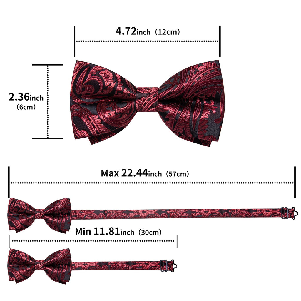 GentCrest Black Paisley Bowtie Set - Image 4
