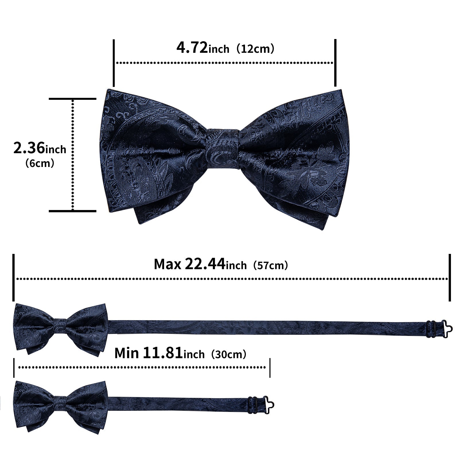 GentCrest Black Paisley Bowtie Set - Image 3