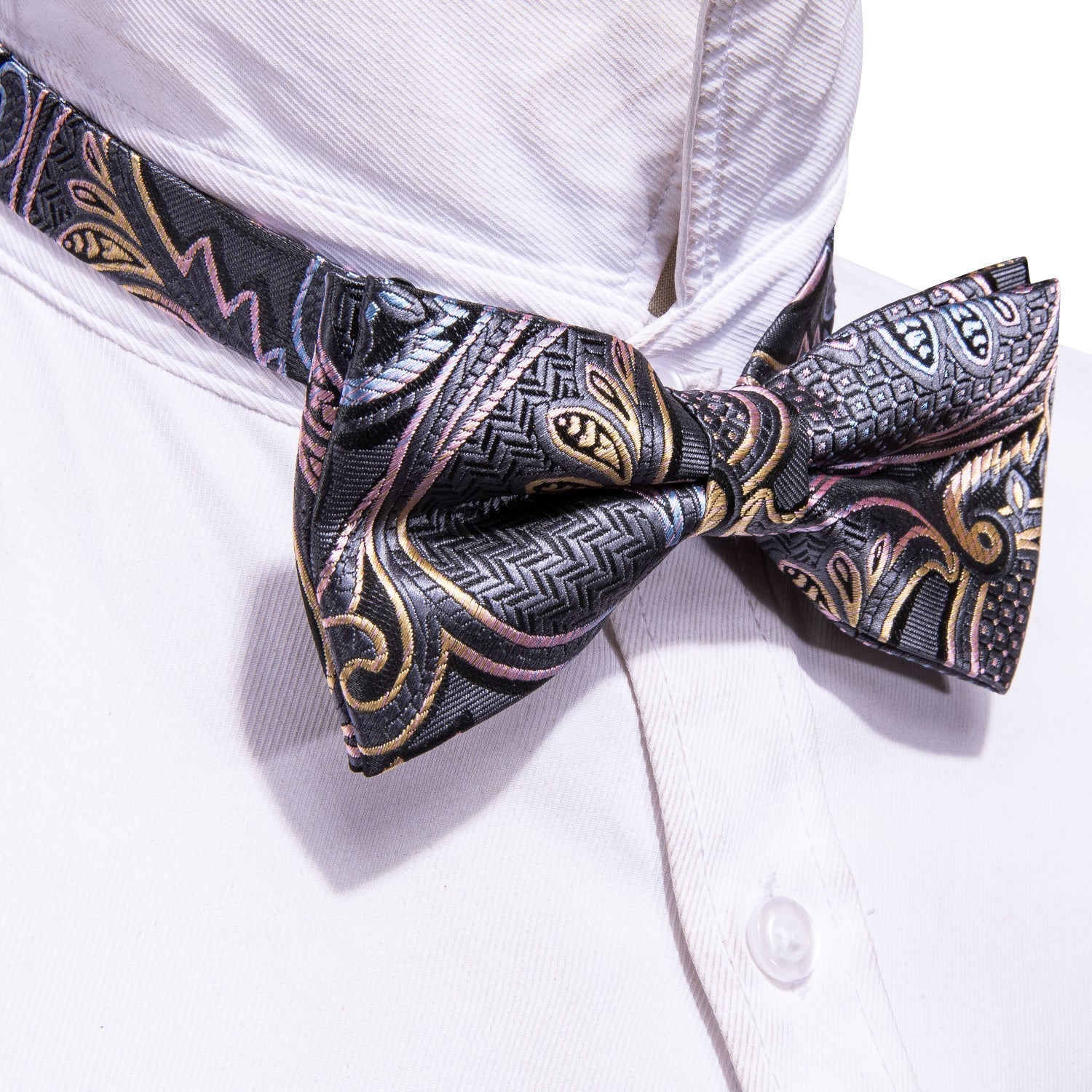 GentCrest Grey Paisley Bowtie Set - Image 6