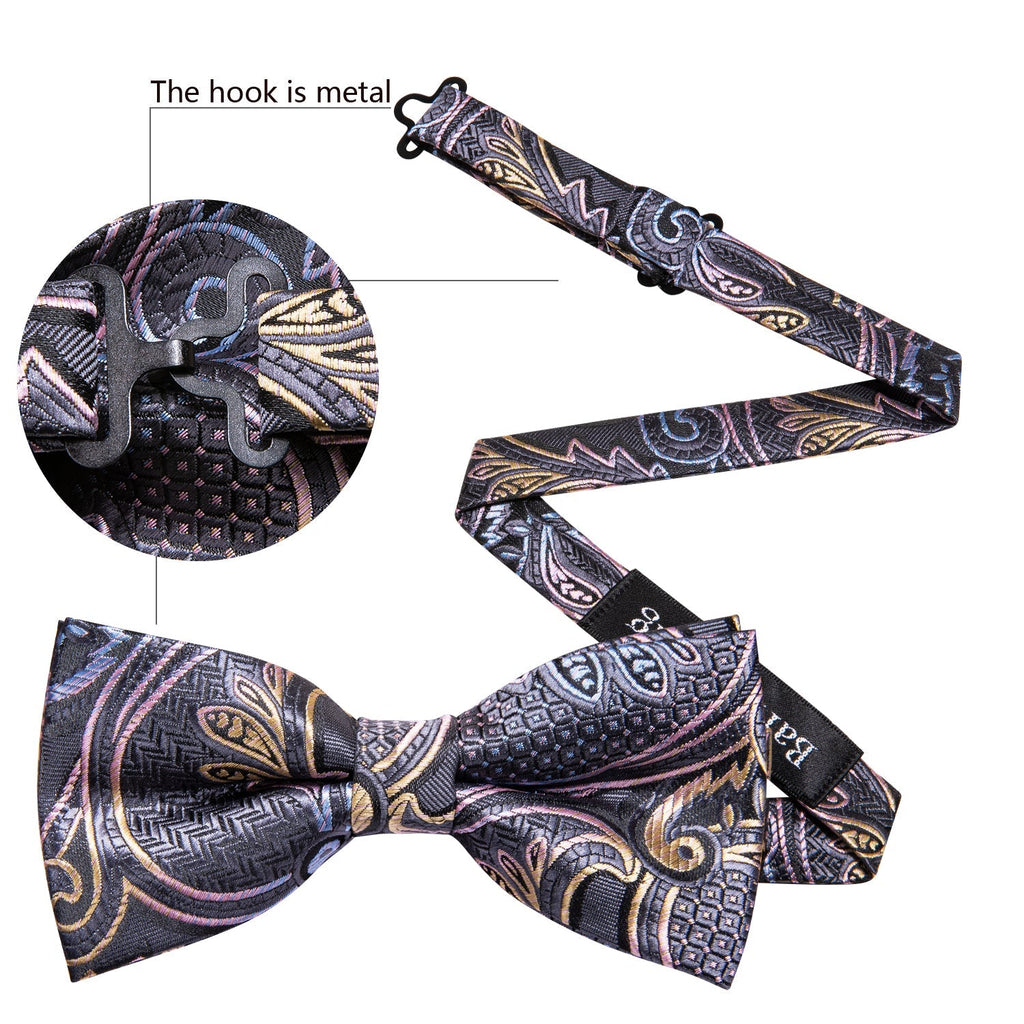 GentCrest Grey Paisley Bowtie Set - Image 5