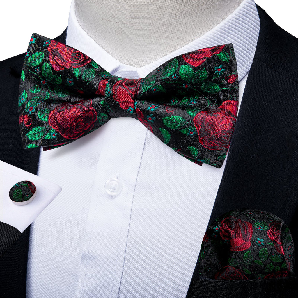 GentCrest Red Floral Bowtie Set - Image 1