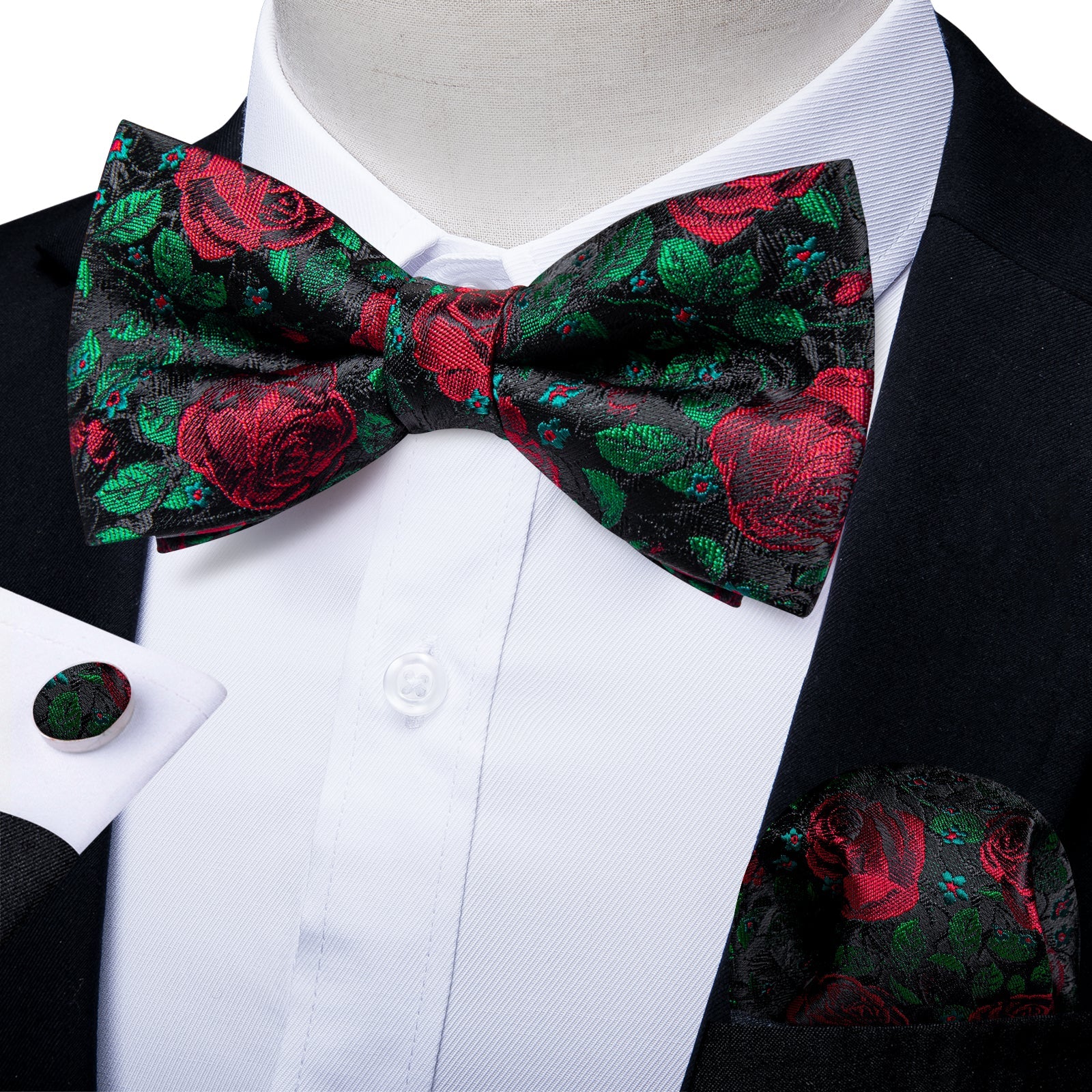 GentCrest Red Floral Bowtie Set - Image 1