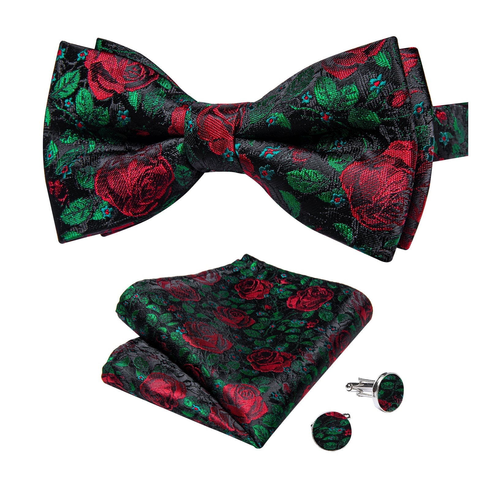 GentCrest Red Floral Bowtie Set - Image 4