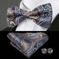 GentCrest Grey Paisley Bowtie Set - Image 1
