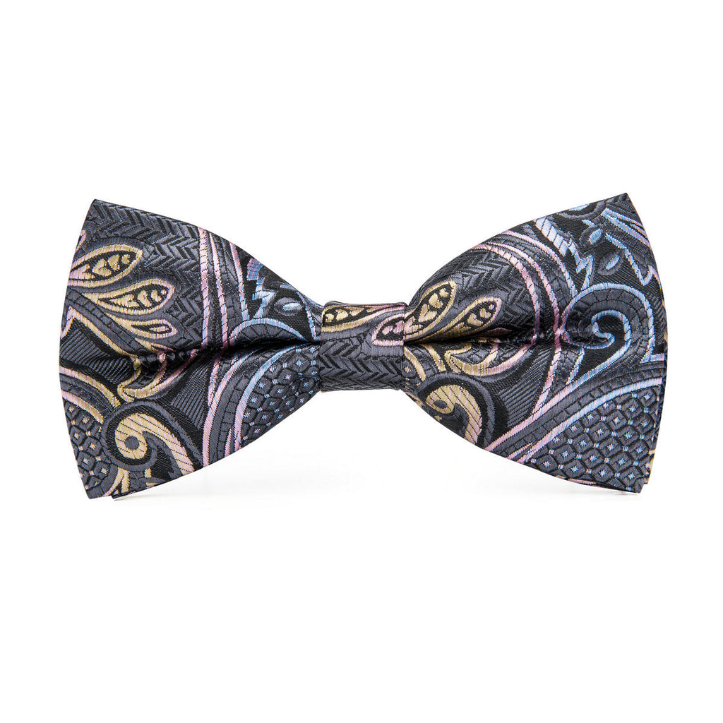 GentCrest Grey Paisley Bowtie Set - Image 3