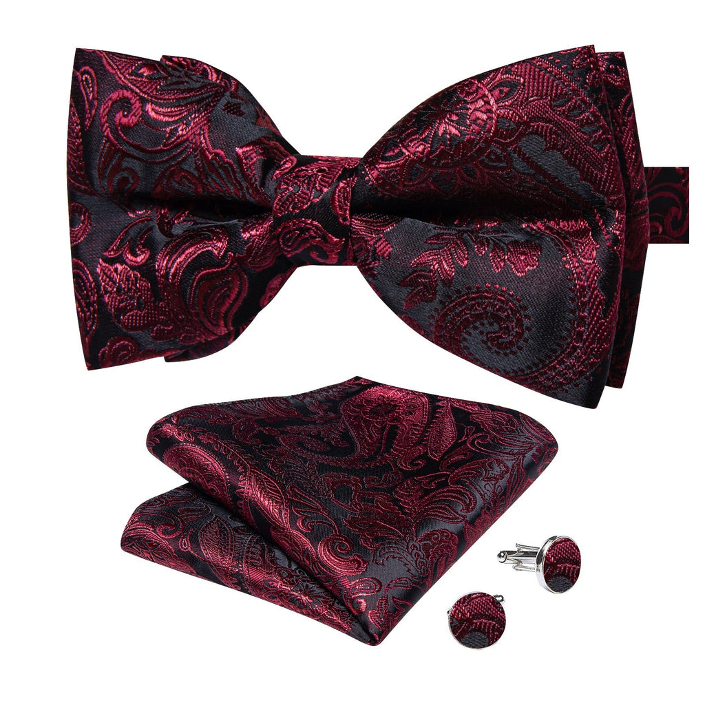 GentCrest Black Paisley Bowtie Set - Image 5