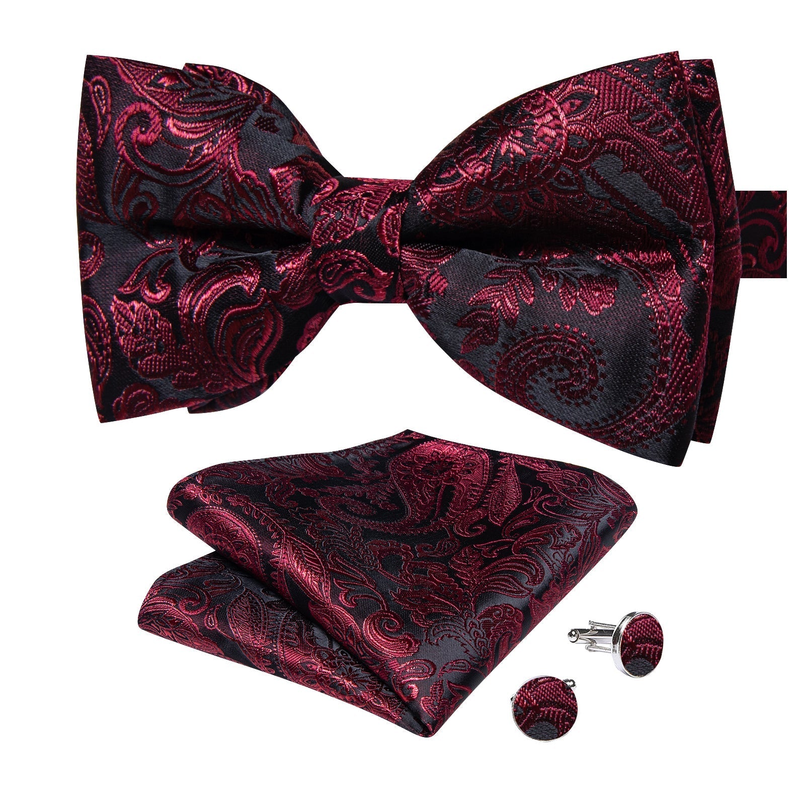 GentCrest Black Paisley Bowtie Set - Image 5