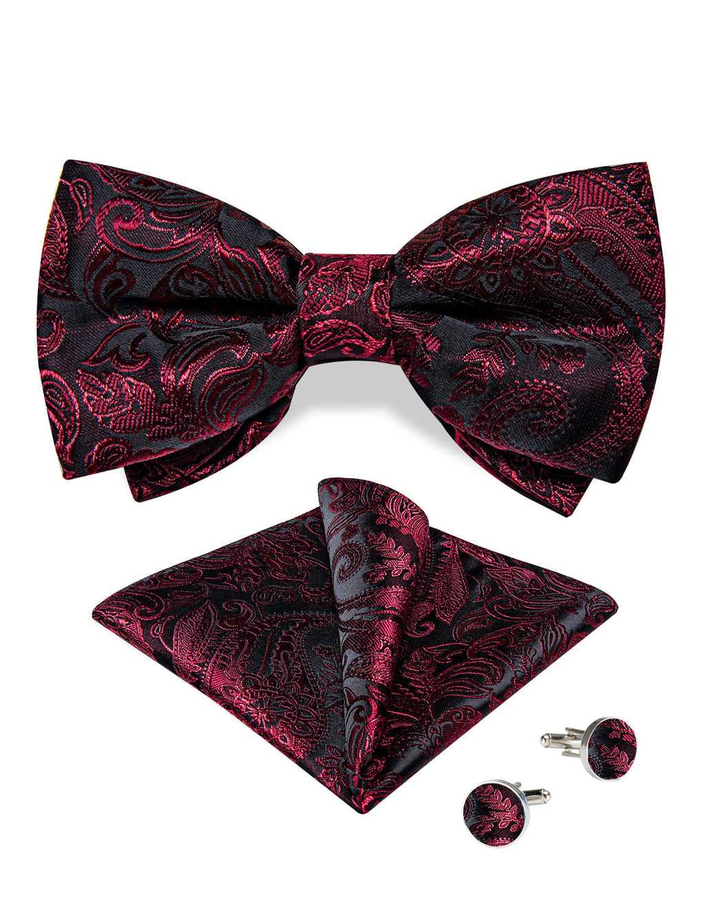 GentCrest Black Paisley Bowtie Set - Image 4