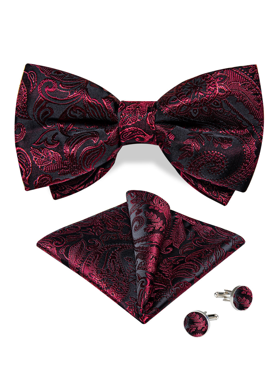 GentCrest Black Paisley Bowtie Set - Image 4