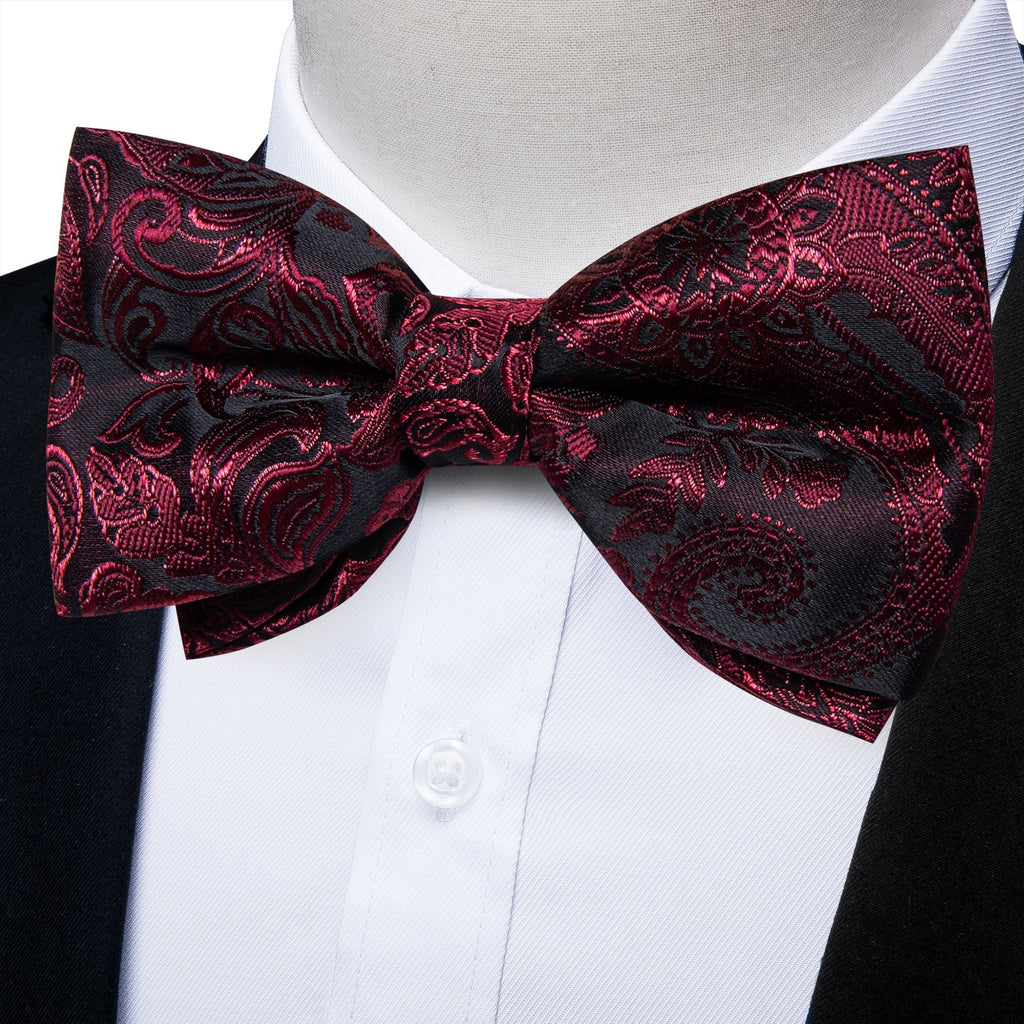 GentCrest Black Paisley Bowtie Set - Image 1