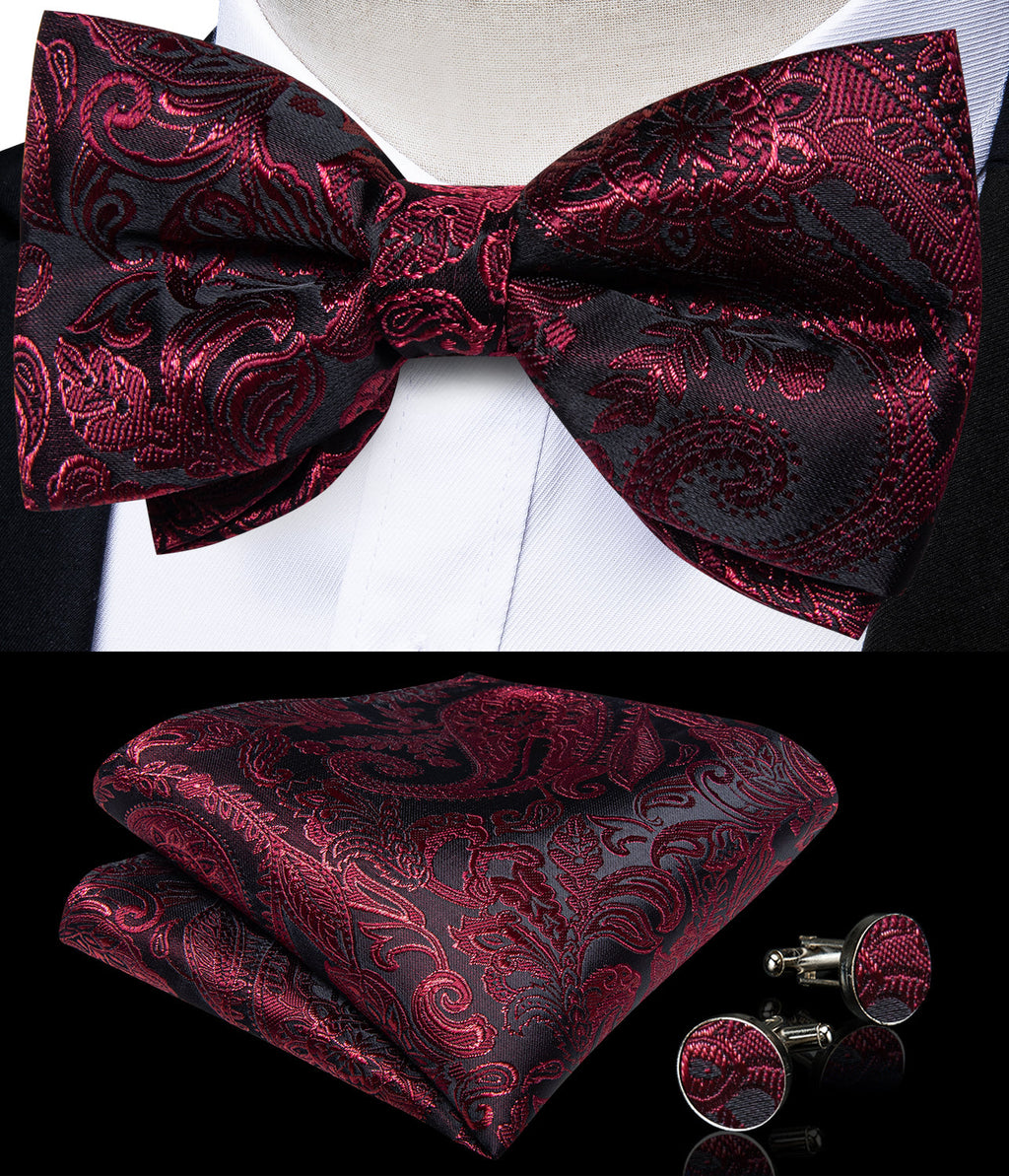 GentCrest Black Paisley Bowtie Set - Image 2