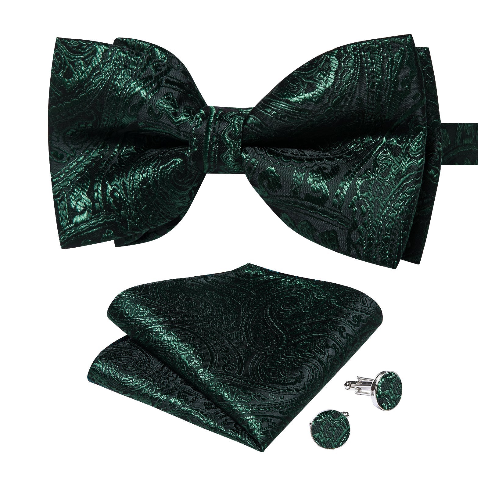 GentCrest Green Paisley Bowtie Set - Image 4