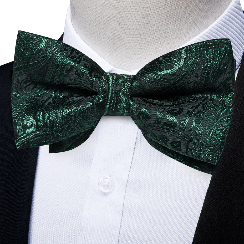 GentCrest Green Paisley Bowtie Set - Image 1