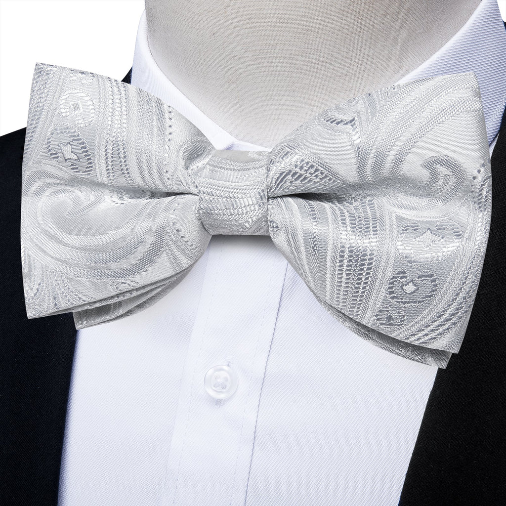 GentCrest Grey Paisley Bowtie Set - Image 2