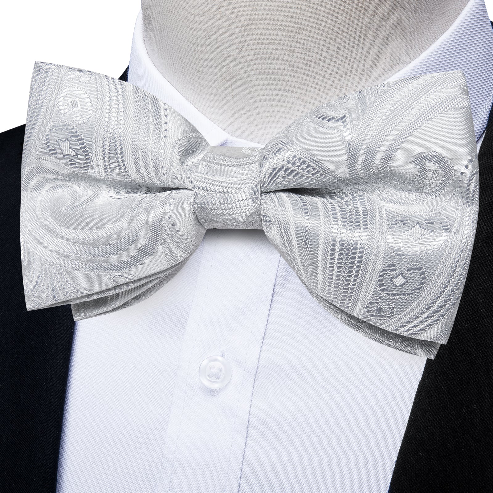 GentCrest Grey Paisley Bowtie Set - Image 2