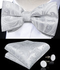 GentCrest Grey Paisley Bowtie Set - Image 1