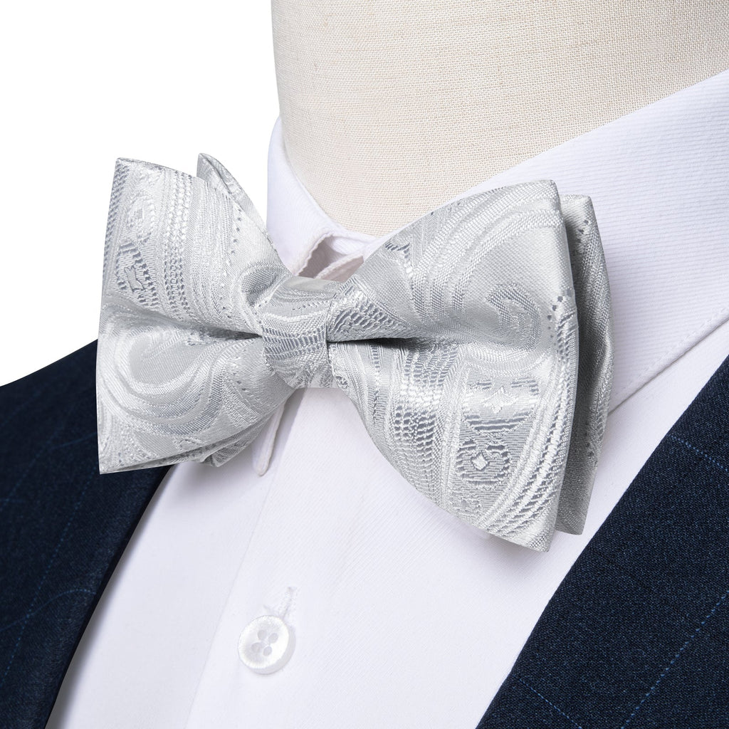 GentCrest Grey Paisley Bowtie Set - Image 3