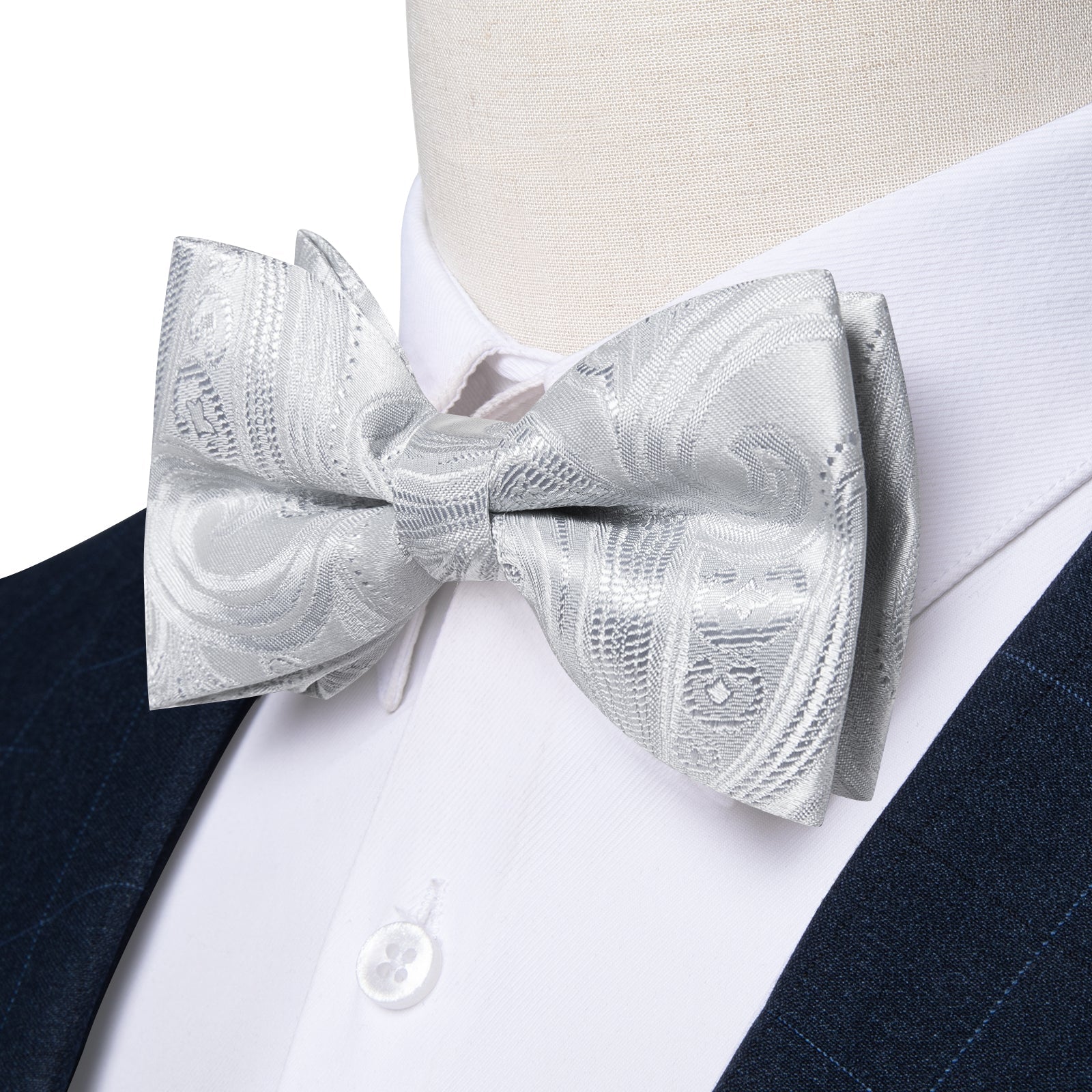 GentCrest Grey Paisley Bowtie Set - Image 3