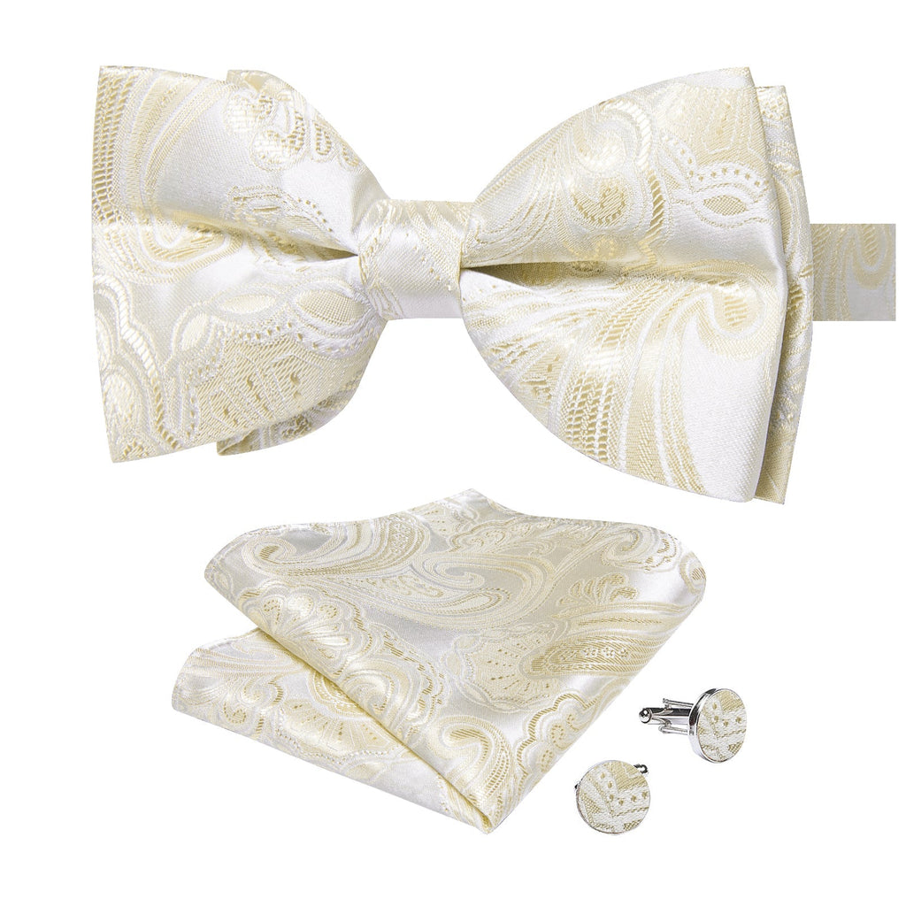 GentCrest Beige Paisley Bowtie Set - Image 4