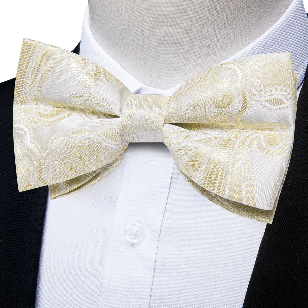 GentCrest Beige Paisley Bowtie Set - Image 1