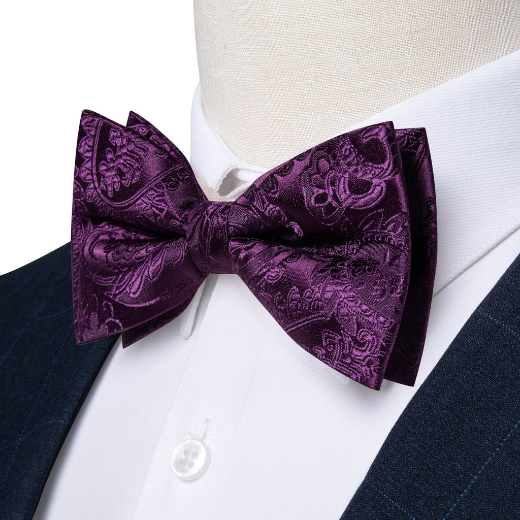 GentCrest Purple Paisley Bowtie Set - Image 3