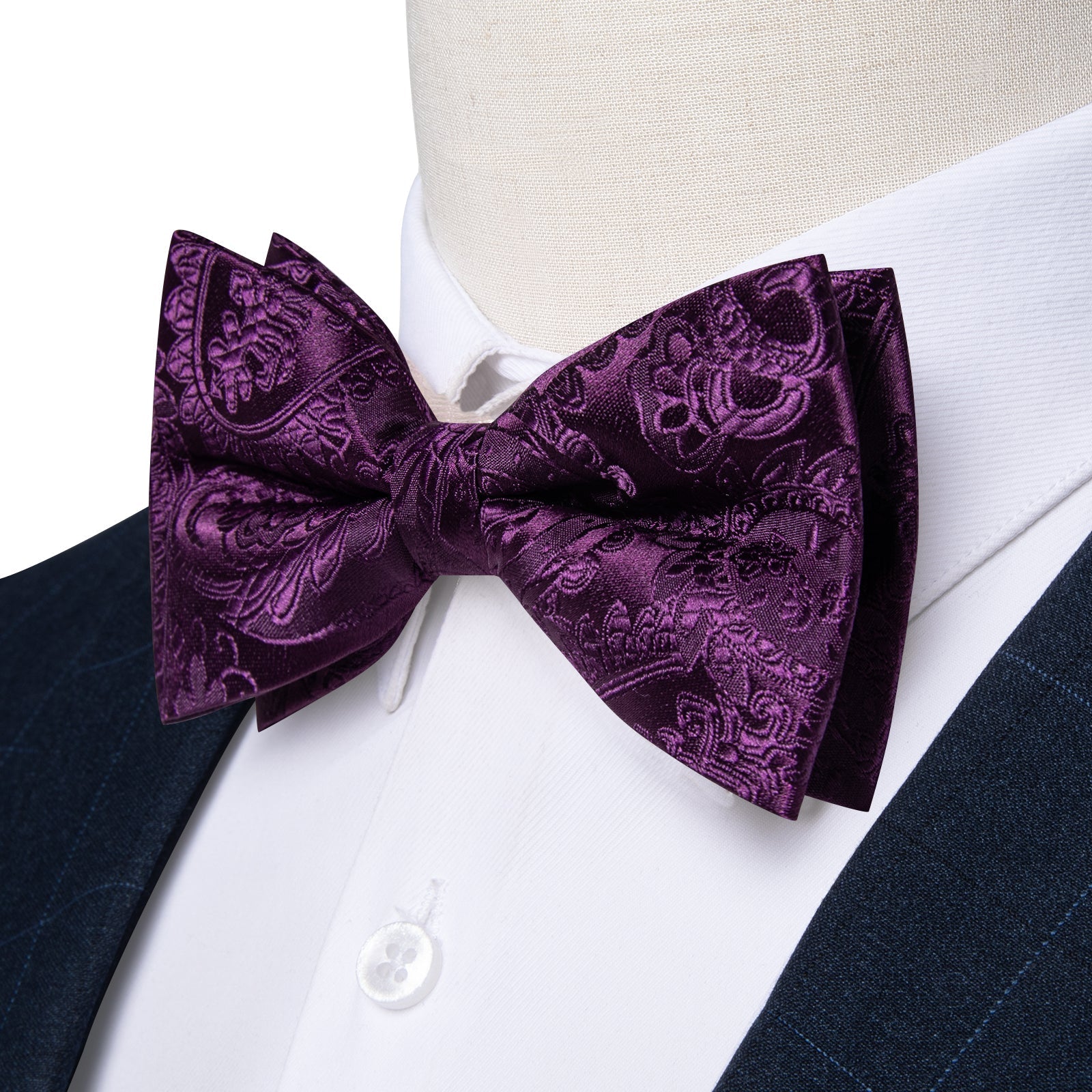 GentCrest Purple Paisley Bowtie Set - Image 3