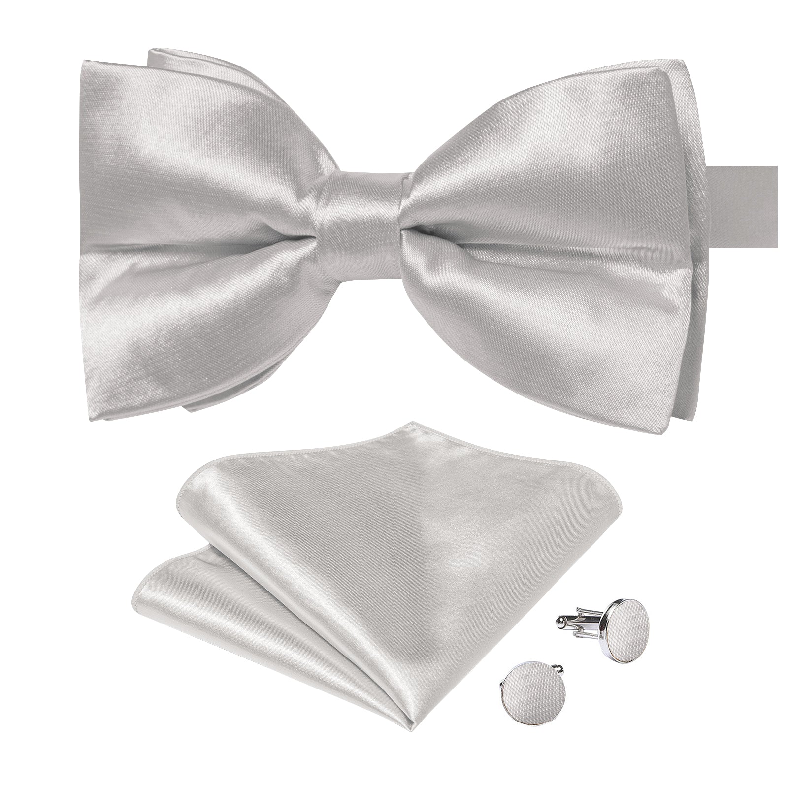 GentCrest Grey Solid Bowtie Set - Image 4