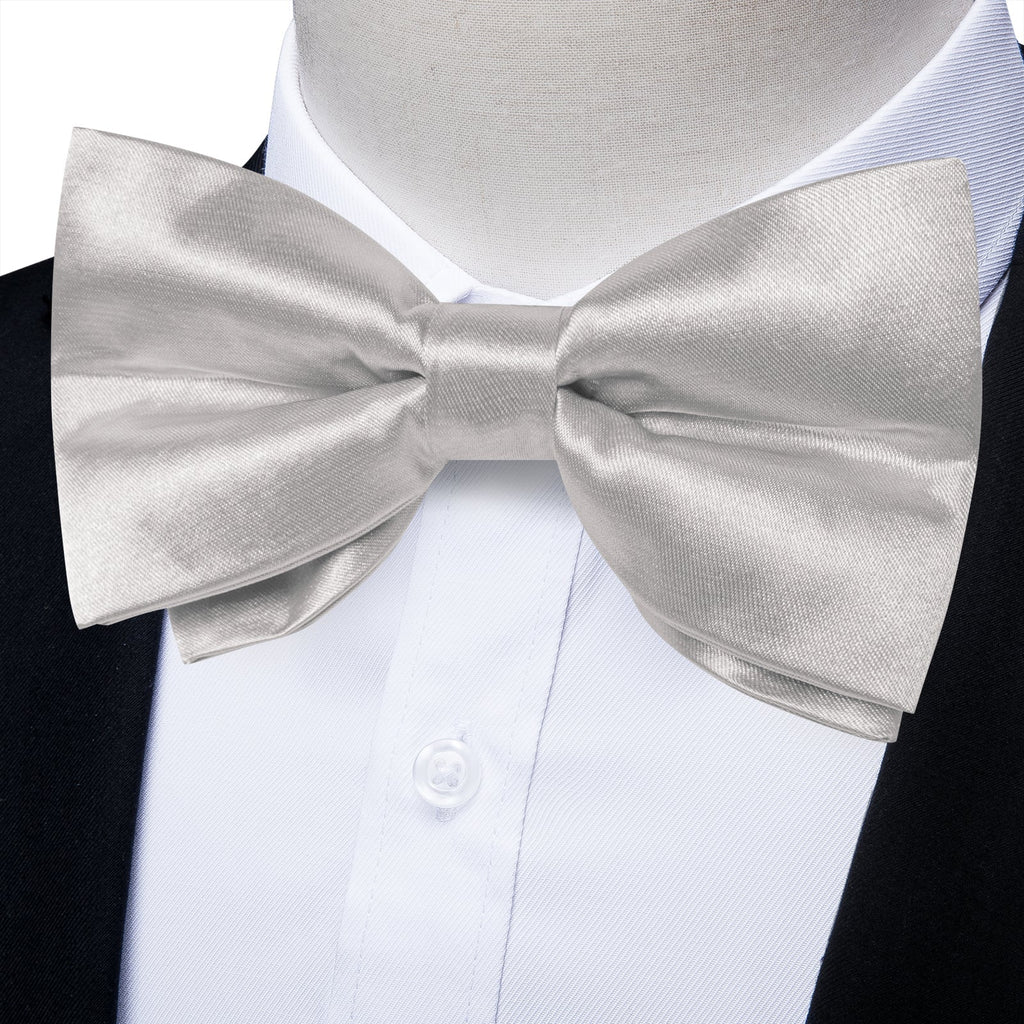 GentCrest Grey Solid Bowtie Set - Image 2