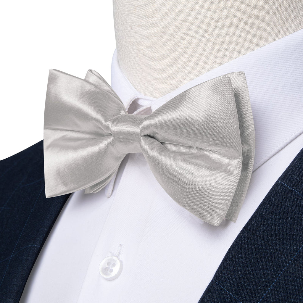 GentCrest Grey Solid Bowtie Set - Image 3