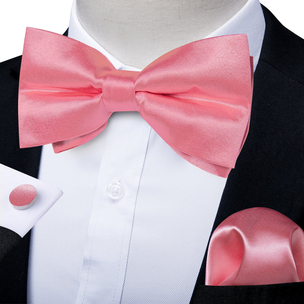 GentCrest Pink Solid Bowtie Set - Image 1