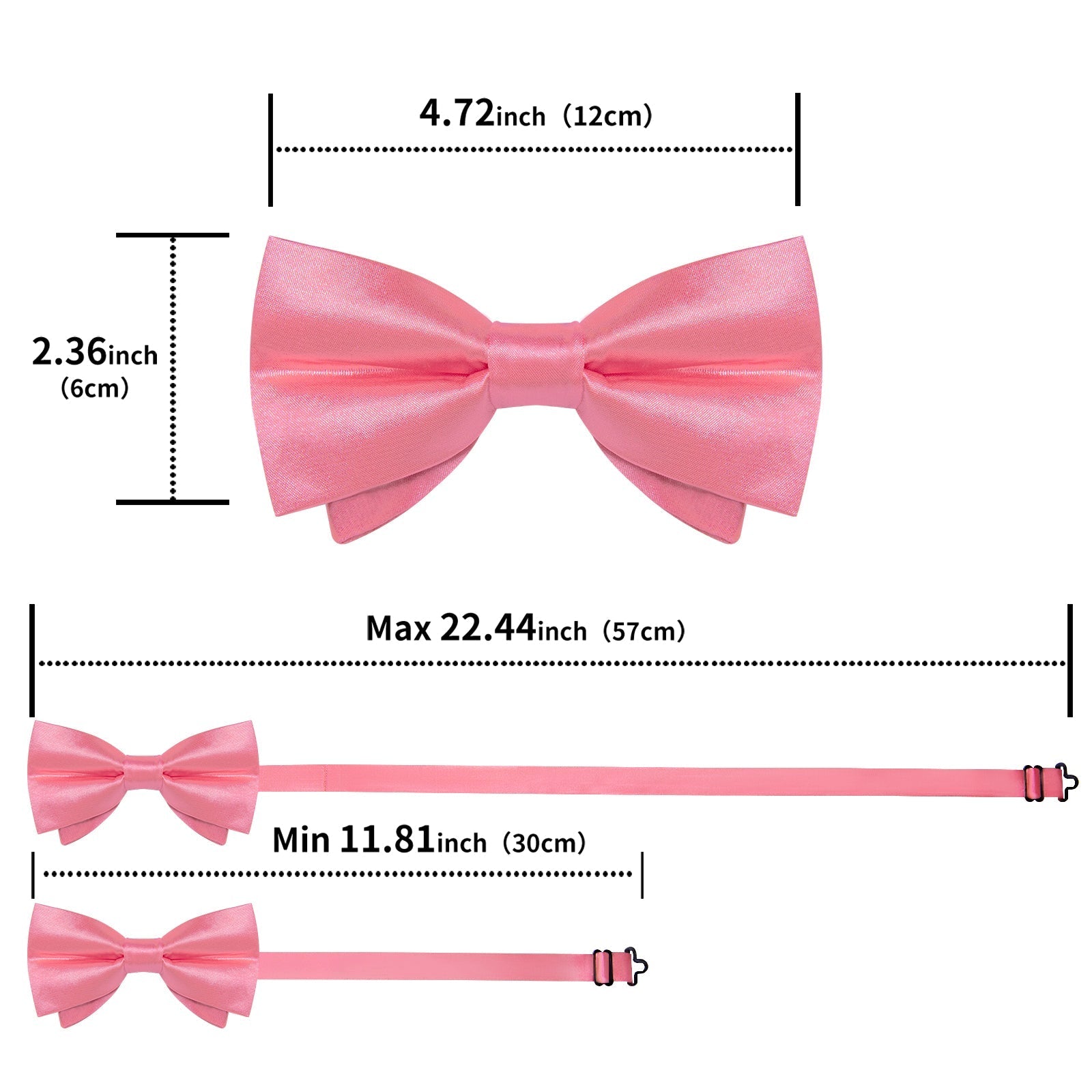 GentCrest Pink Solid Bowtie Set - Image 5