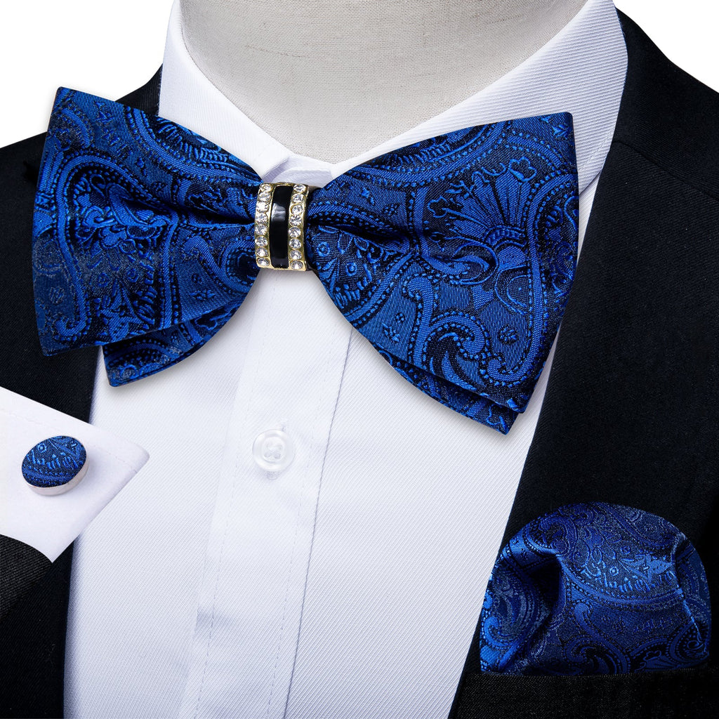 GentCrest Blue Paisley Bowtie Set - Image 1