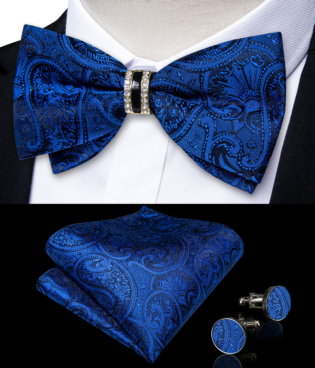 GentCrest Blue Paisley Bowtie Set - Image 3