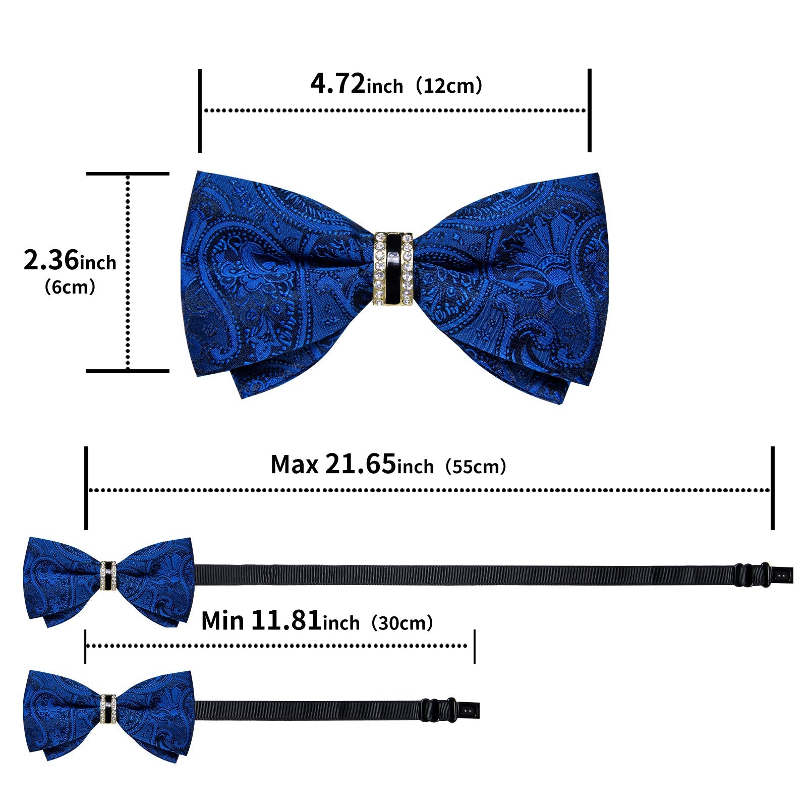 GentCrest Blue Paisley Bowtie Set - Image 7