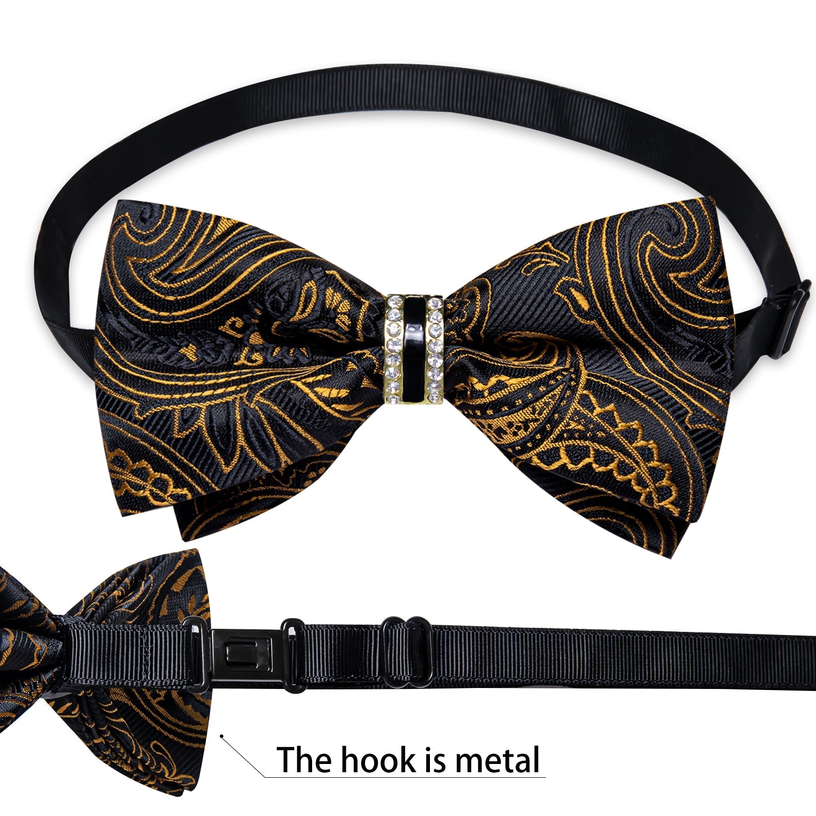 GentCrest Black Paisley Bowtie Set - Image 5