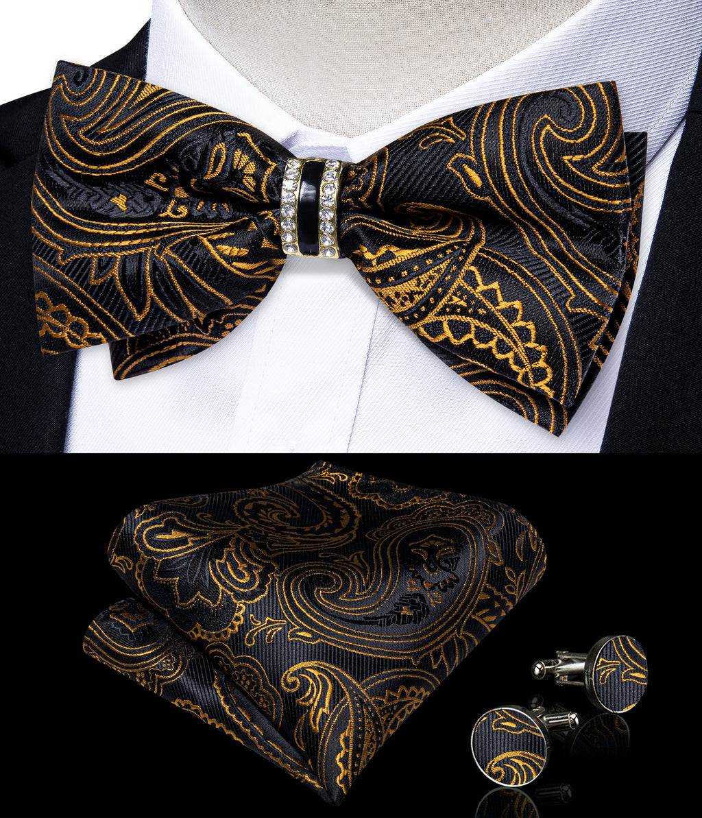 GentCrest Black Paisley Bowtie Set - Image 2
