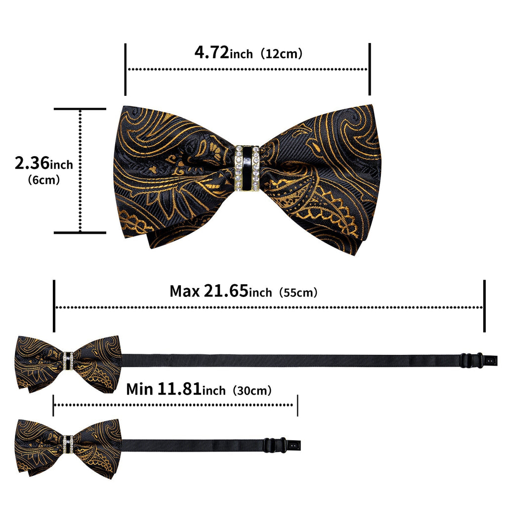 GentCrest Black Paisley Bowtie Set - Image 7