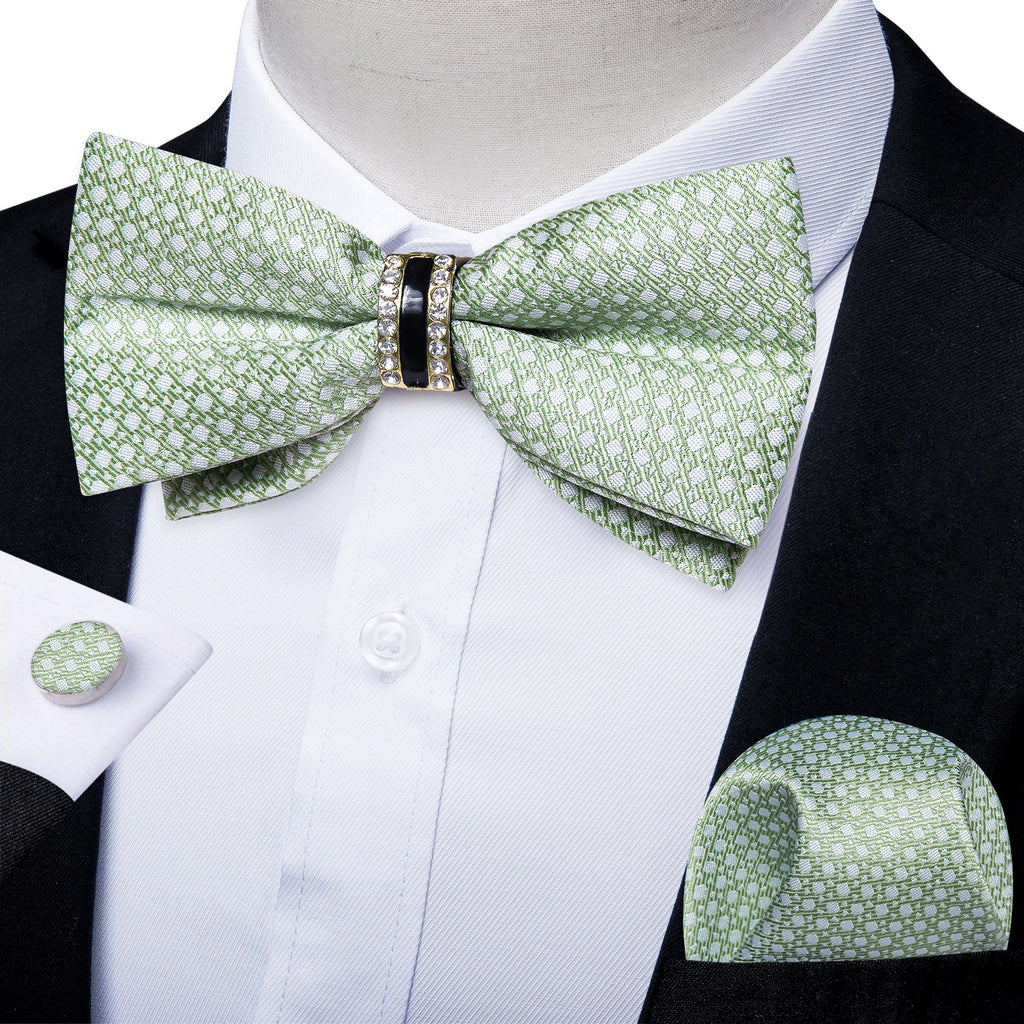 GentCrest Green Geometric Bowtie Set - Image 1