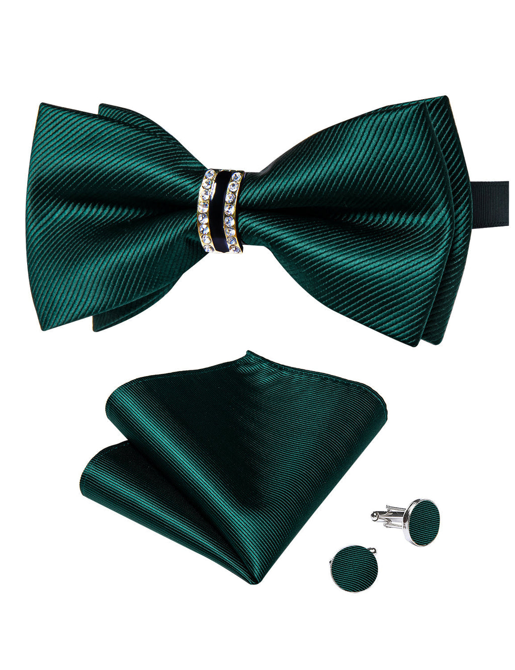 GentCrest Green Solid Bowtie Set - Image 2