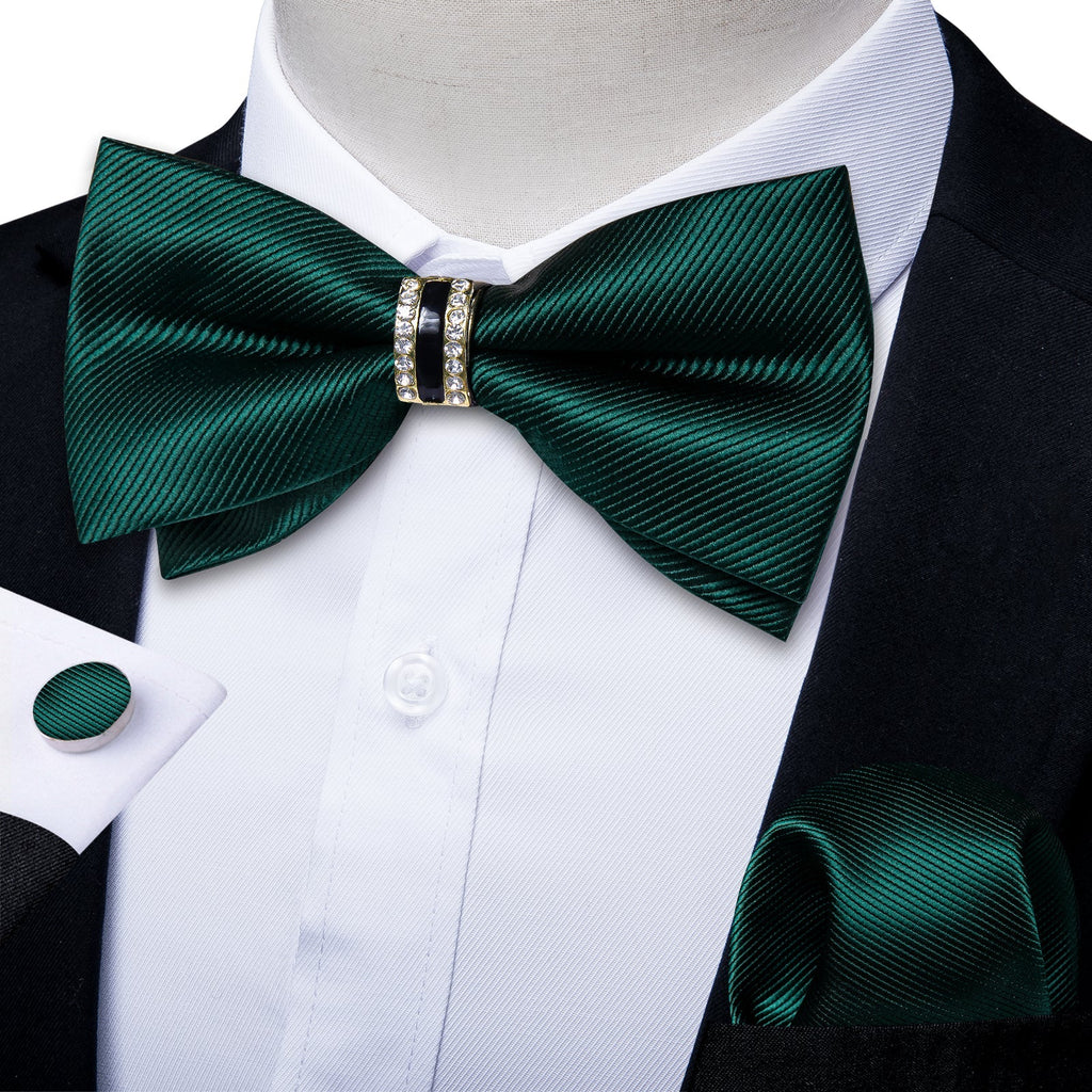 GentCrest Green Solid Bowtie Set - Image 1