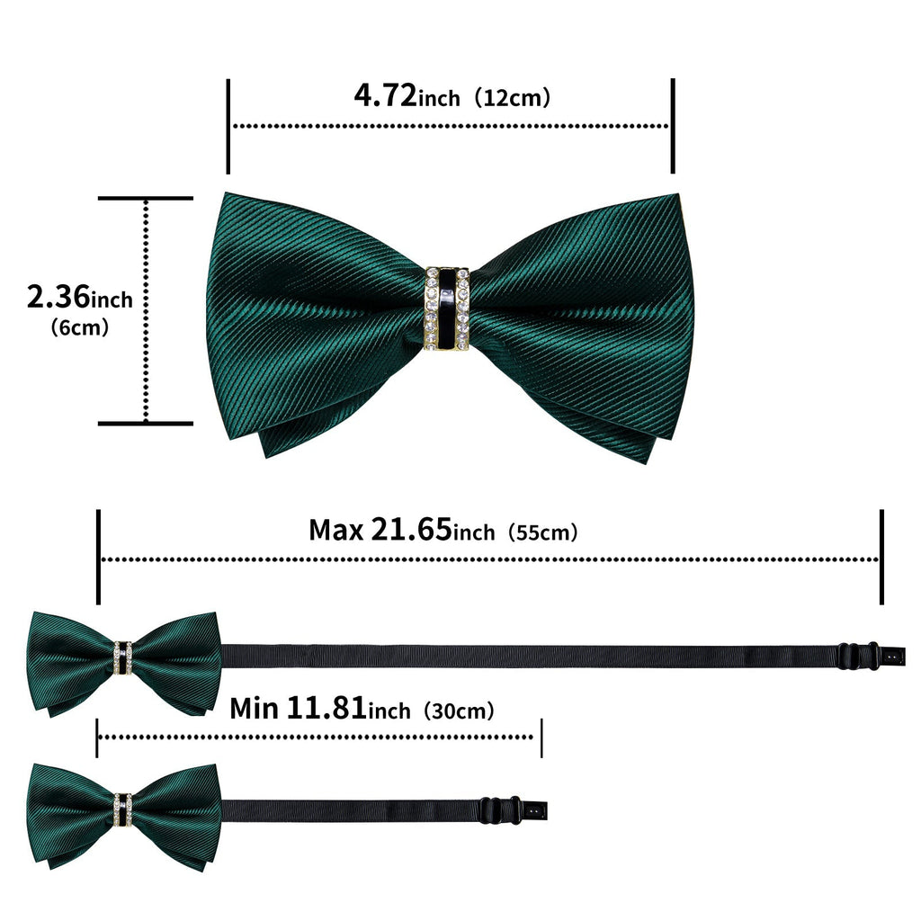 GentCrest Green Solid Bowtie Set - Image 7