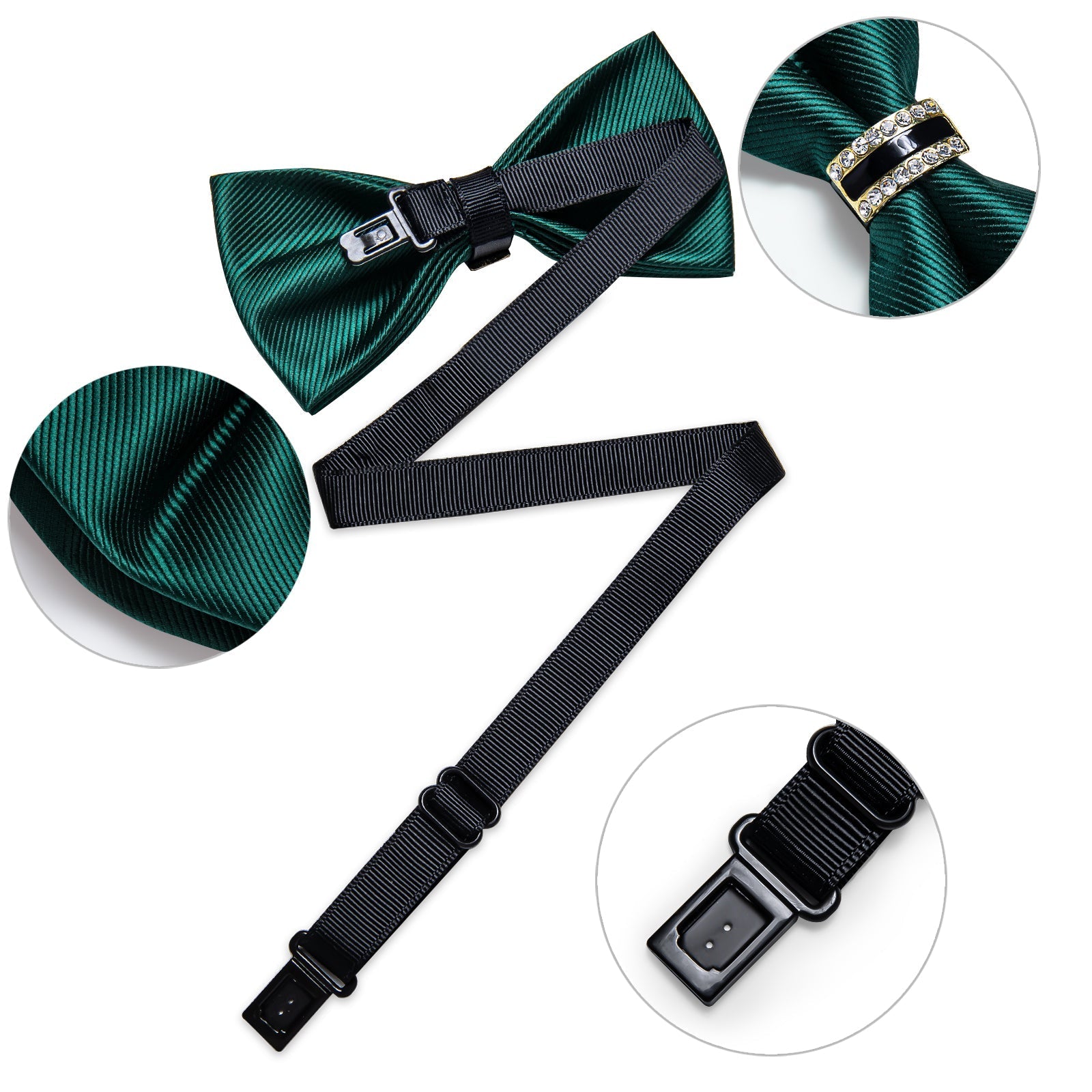 GentCrest Green Solid Bowtie Set - Image 4