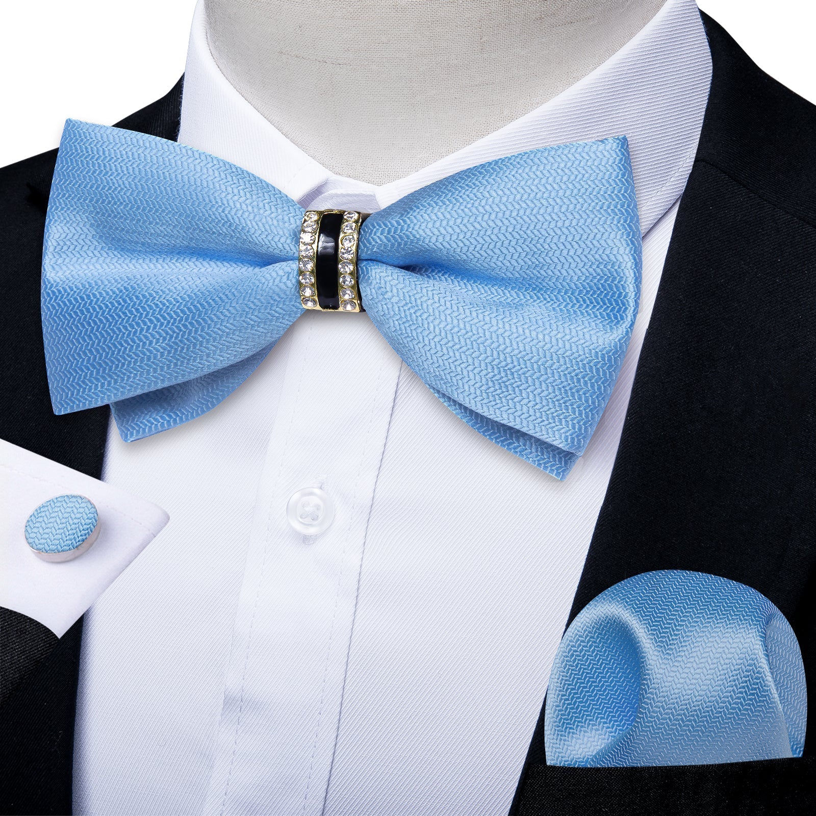 GentCrest Blue Textured Bowtie Set - Image 1